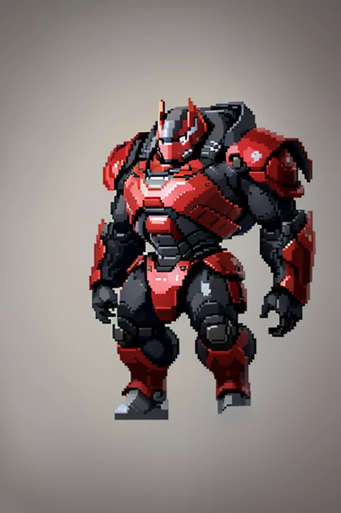 white background, ultra detailed, game protagonist, pixel art, humanoid black and gray giant bulky mecha robot character using a cloak and floating like ironman, from sidescroller game