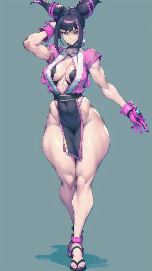 (full body), full body in image, full juri han from street fighter 6, juri han clothes, fusion of juri han street fighter 5 and juri han street fighter 6 from street fighter series, full woman, full body, juri hair, female body, curvy body, thicc body, big thighs, voluptuous body, full thick body, dinamic pose, curve body. detalied pose, body, simple background, expressive face, focus on face, line art, sketch