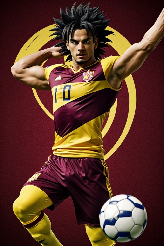 Image of Broly dressed as a vinotinto Venezuelan soccer player