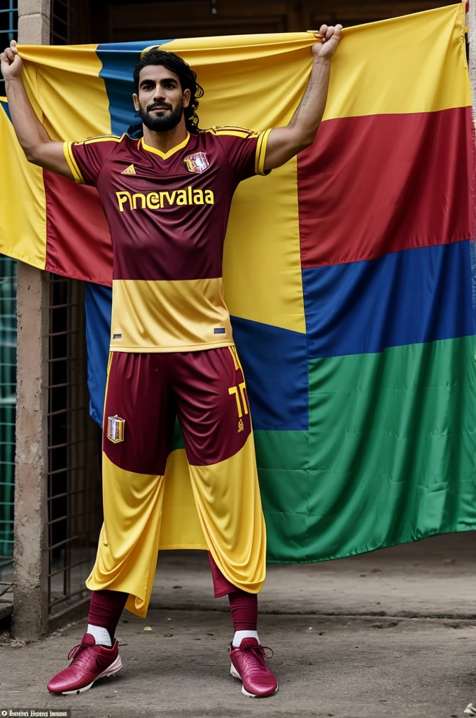 image of kakaroto dressed as a Venezuelan footballer in vinotinto