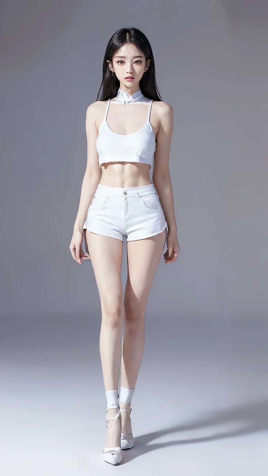 (8K、Raw photo、最high quality、masterpiece:1.5),(((((((Both of them stand with their legs apart:1.9))))))),(((((Both of them have an inseam that is more than half their height.:1.8))))),((Both have bare legs:1.6)),((Both of them are super slim:1.4))，(((((Two girls who look just like WONYOUNG from the k-pop group IVE were photographed:1.9))))),(((They both have super skinny legs:1.6))),(((Both are 173cm tall:1.4))),((Perfect k-pop IVE WONYOUNG style duo:1.3)),(((((Both of them take full body shots:1.8))))),((((Both of you should face your whole body straight ahead.:1.8)))),(((Photographed from below to show the whole body of the legs so that they look longer.:1.7))),Skin irregularities are reproduced in minute detail:1.4, (Super thin waist: 1.2),((超Thin thighs:1.2)), Thin buttocks,Open the navel,１Detailed reproduction of the navel,((Perfect super slim legs:1.3)),(((both of them are the same height:1.3))),(((Both of them have amazingly slim figures.:1.2))),(((Both are wearing white micro shorts with a rise of 15cm and an inseam of 1cm.:1.8))),(Both are 16 years old:1.2),((((Both of them are extremely exposed.:1.7)))),(((((Both of them have super-strong abs:1.9))))),((Both of them were wearing short, form-fitting white sports bras.:1.4)),(((Big boobs but no bra:1.4))),(((Both of them had high, erect nipples clearly visible protruding from under their white sports bras.:1.4))),((((Standing in a fashionable theme park on a sunny day:1.4)))),Highly detailed face and skin texture,(Both of you stand with your legs straight and without bending your knees.:1.3),(((They&#39;re both the same height:1.4))),((Both of them look just like WONYOUNG from the K-pop idol IVE.:1.8)), ((((Sunny afternoon:1.3)))),((cute:1.4)),Both are fair-skinned Asians,,Both of them have beautiful eyes,,Both of them have beautiful eyes,,Both of them have beautiful noses, which are realistically reproduced.,Both of them have realistic eyes.,Both have beautiful mouths,((They both have beautiful fingers)),nail,Both of them have beautiful faces.,Both of their beautiful faces are realistically reproduced.,cute,(Ultra-Realistic Details), Natural Shadows,(Very small hips:1.4),Large firm breasts, Super long thighs,(((超Thin thighs:1.2))),(((Super slim calves))),(Both of them have the slender bodies of well-trained track and field athletes.:1.5),(Super muscular body:1.5),Super toned waist,(Super thin waist:1.3),((White high heels:1.2)),lengthen limbs,(((((Shooting the whole body from calf height:1.6))))),(Both of them have slim, toned ankles.:1.2),((((Wide open abdomen:1.5)))),Hands on hips,Both of them face forward,((Both figures have detailed and clear reproduction of the crotch area.)),((Super long legs:1.3)),Thin thighs,((Both of them have bare legs.:1.5)),((Both of them are showing off their legs in a very extreme way.:1.4),((Both of them are showing off their bellies in an extremely extreme way.:1.4),(Black hair ponytail),(Neither of them wears tights or socks.:1.3),((Both of them stand up straight.)),((Keep your hips facing forward:1.5)),2人とも8頭身スタイルBeauty,The ankles are super thin,The arms are very thin and muscular,Make your arms thinner,(((Clearly reproduces the skin texture of the legs down to the finest detail))),Faithfully reproducing the fingers of the hand,(Both of them have super long legs.),(Accurate reproduction of each finger:1.3),(((Each toe is accurately reproduced:1.2))),The middle of the thighs are very thin,(((Clearly reproduces the muscle texture of ultra-muscular and ultra-thin calf skin))),(((超筋肉質な超Thin thighsの肌の筋肉質感を明確に再現する))),(Very tight waist:1.2),((Both of them have an inseam that is more than half their height.の美脚:1.6)),(Extremely thin thighs:1.2),Beauty,Fine skin,Firm skin,(((Both of them should fit from the top of their heads to the toes of their heels.:1.5))),(((They both have super skinny legsの肌を細部まで忠実に再現する))),(Both of them are super muscular and have super thin legs with realistic skin.:1.3),((Realistically reproduces the fine details of toned, slender leg skin:1.3)),((Dazzling Midsummer)),(((Both of them have super-strong quadriceps:1.6))),(((Both of them have extremely well-trained gastrocnemius and soleus muscles.:1.6))),((2人とも超細くてSuper long legs:1.2)),Front lighting,A little overexposed, Super detailed, High detail, high quality, Awards,High resolution,(Anatomically correct:1.5)　
