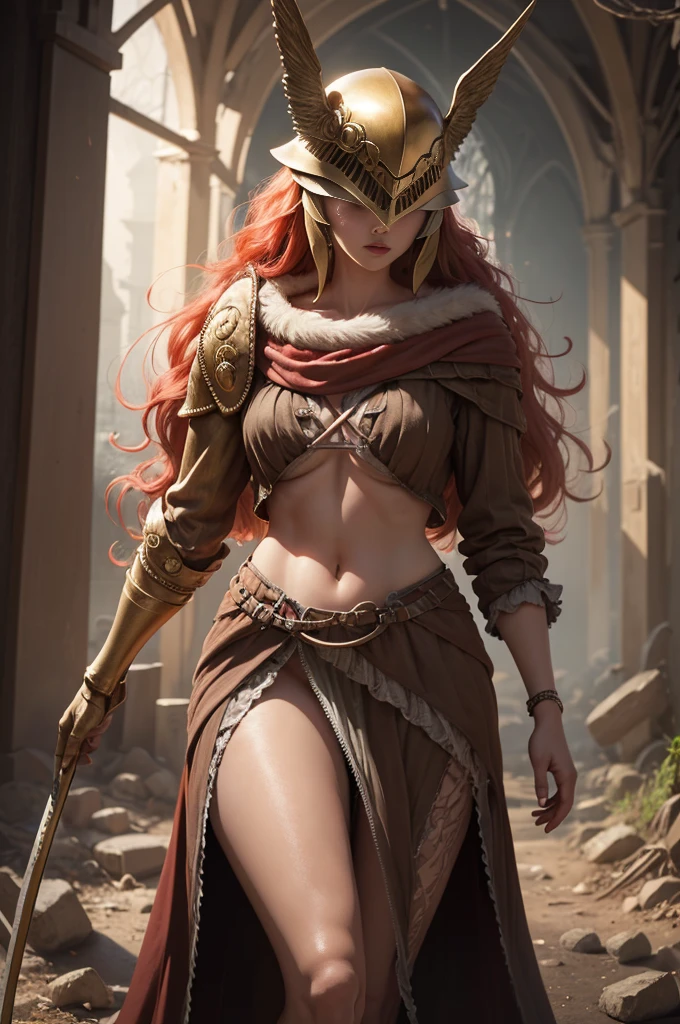 nude  woman with a sword and a HELMET WITH BIRD WINGS, sexy, big , nude   cgi game style artwork, fantasy artwork, miquella , eldenring , fantasy armor , anime fantasy illustration, fantasy art behance, kvothe from name of the wind, deviantart artstation cgscosiety, fanart best artstation, epic fantasy style art, anime girl with a bow and arrow