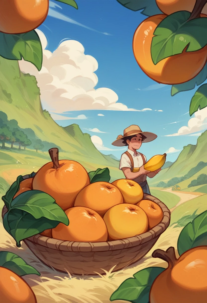A valley of oranges, bananas and fruits