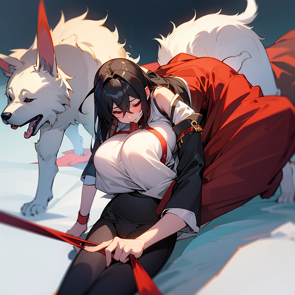 taihou ,big breasts,Have  with a dog,undress,Sucking a dog's 