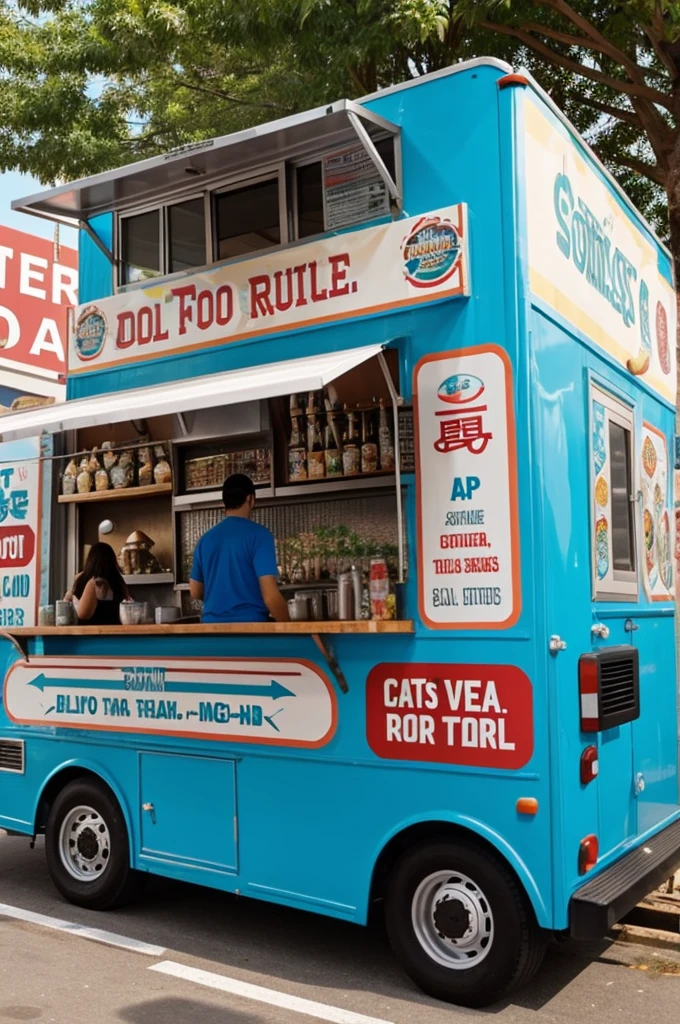 Food trucks rótulo great wave