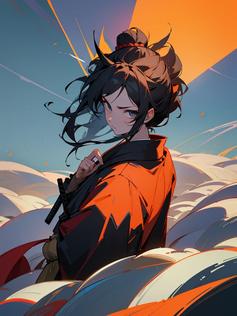 A samurai on a mountain of corpses