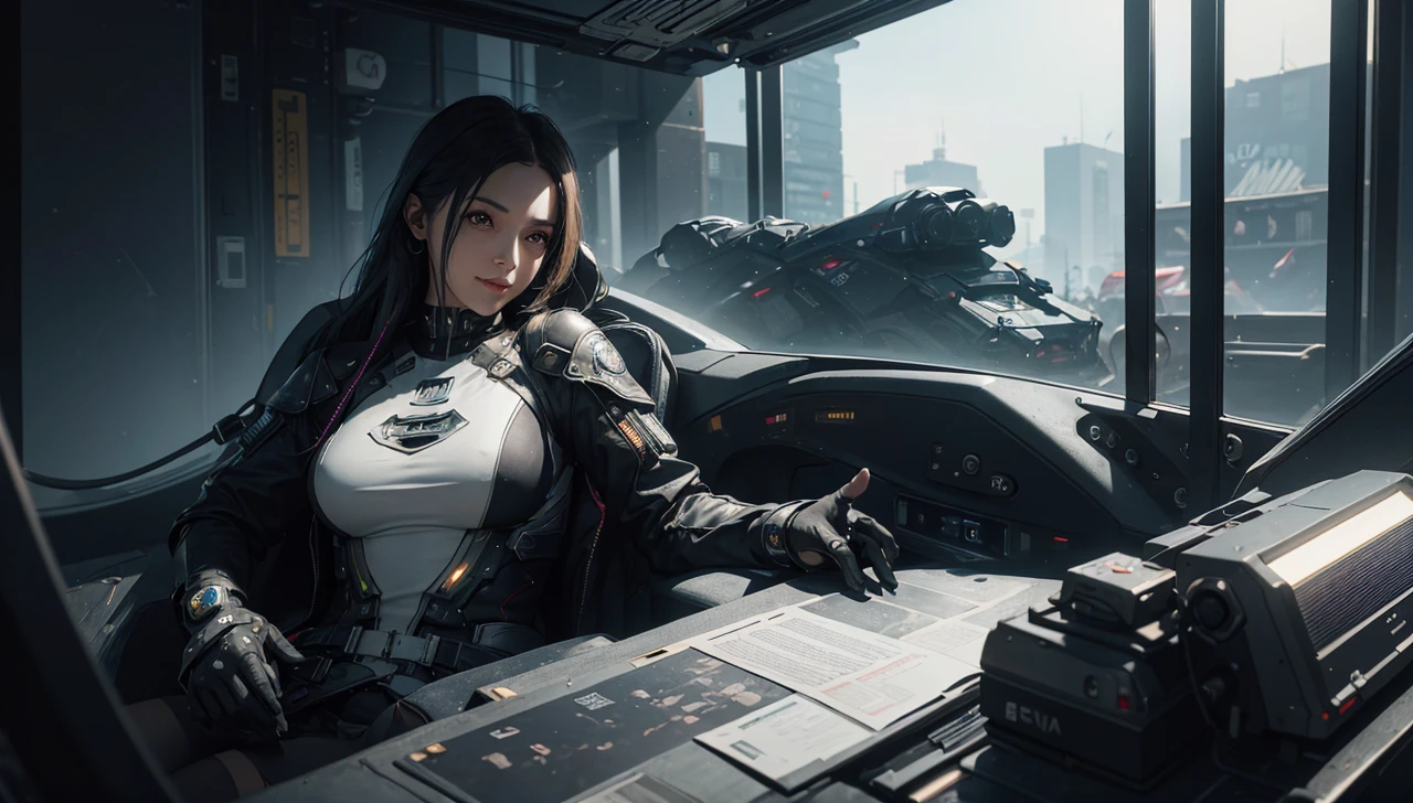((Best quality)), ((masterpiece)), (detailed:1.4), 3D, an image of a beautiful cyberpunk female,HDR (High Dynamic Range),Ray Tracing,NVIDIA RTX,Super-Resolution,Unreal 5,Subsurface scattering,PBR Texturing,Post-processing,Anisotropic Filtering,Depth-of-field,Maximum clarity and sharpness,Multi-layered textures,Albedo and Specular maps,Surface shading,Accurate simulation of light-material interaction,Perfect proportions,Octane Render,Two-tone lighting,Wide aperture,Low ISO,White balance,Rule of thirds,8K RAW, Smile Face