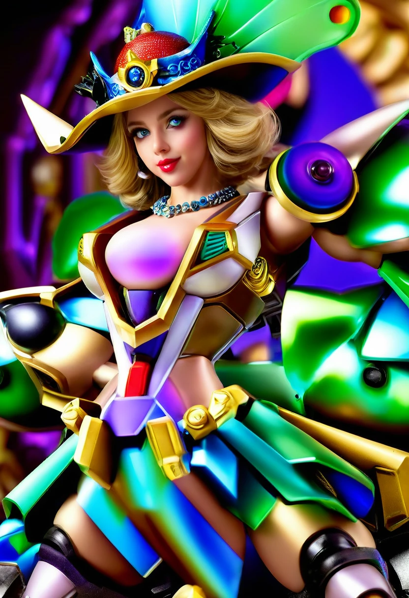 extremely beautiful, female victorian clockwork robot, long blonde hair, perky breasts, cleavage, arms and legs made of wood, with exsposed clockwork gears, Dickensian dress. Big victorian ladies hat ,Wide Smile, Eyes Detailed & Wide, sexy Pose. Ultra HD, Rococo-Inspired Fantasy Art With Intricate Details. Cute, Charming Expression, Alluring-Gaze, looking at viewer Beautiful Eyes, An-Ideal-Figure. Large Youthful Well-Shaped-Breasts, . Massive-Round-Bosom, Décolletage. slim waist, fit body, full lipsWarm lights, sexy shots, attractive poses,Stunnin gly beautiful merge of , Alison Brie, Scarlett Johanson, Dove Cameron. symmetrical face, photorealistic, photography, path tracing, specular lighting, volumetric face light, path traced hairmaximum quality{(masutepiece) (8K High Resolution) (top-quality)