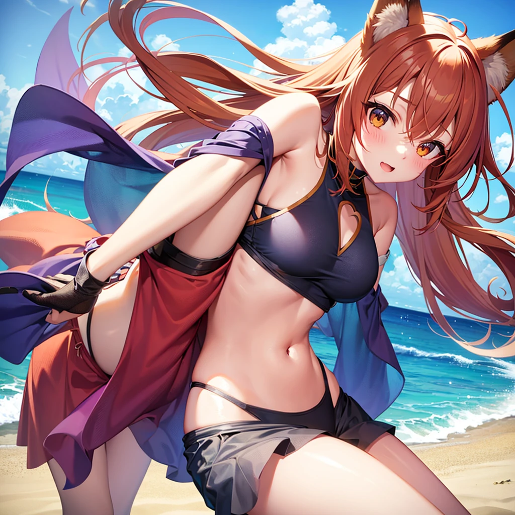 fox girl dance in beach