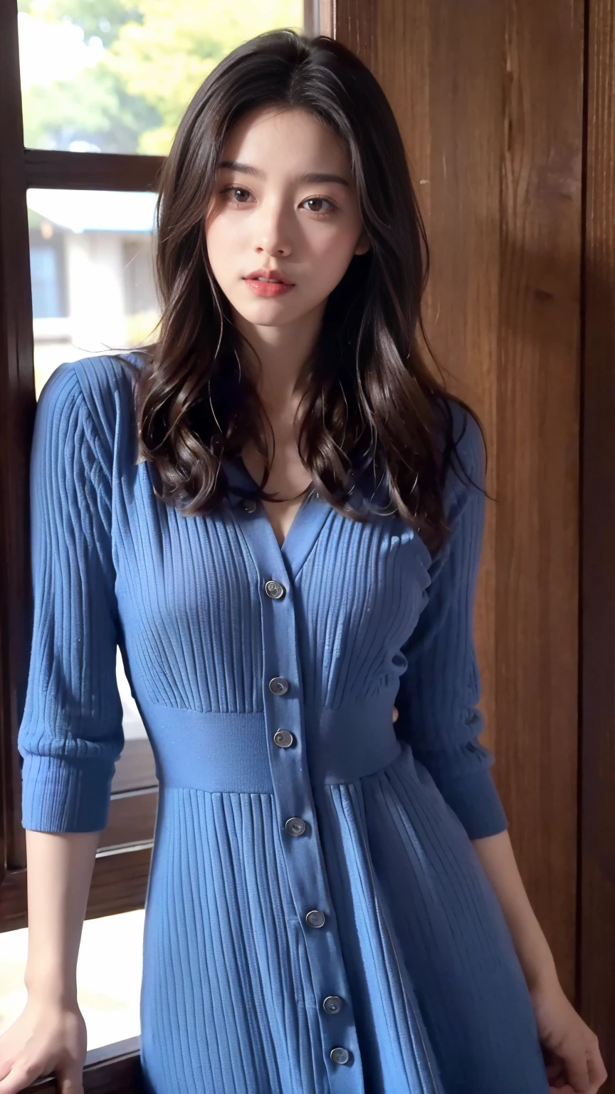 masterpiece,best quality,absurdres,highres,4k,ray tracing,perfect face,perfect eyes,intricate details,highly detailed,
1girl,moyou,looking at viewer,,(cowboy shot:1.2),
Blue suits,blue dress,
