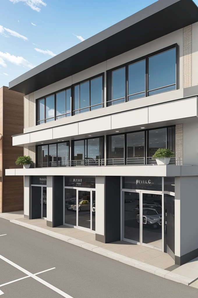 A rough design sketch of a single floor building inspired by Crystal which is used as a restaurant with parking area on front left of the building with area 15m×25m