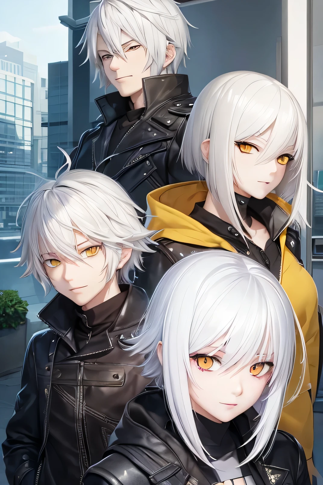 (sunshineMix) White hair, yellow eyes