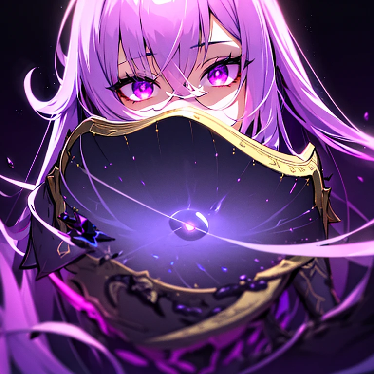 Exquisite Void Peek, Masterpiece, Best Quality, Highly Detailed, Mysterious Void Eye, Dark Background, Empty Socket, Purple Aura, Glowing Void Crystal, Floating in the Dark, Suspenseful Atmosphere, Haunting Expression, Ethereal Beauty.