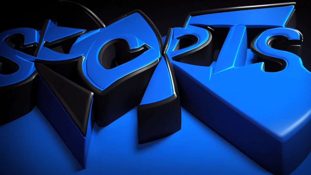 a close up of a blue sports logo with a black background, 3 d logo, _3d-terms_, stylized stl, c 4 d style, stylized as a 3d render, rendered in maya 4 d, 3 d graffiti texture, rendered in maya, stylized 3 d graphics, stylized 3 d, toon rendering, bryce 3 d style