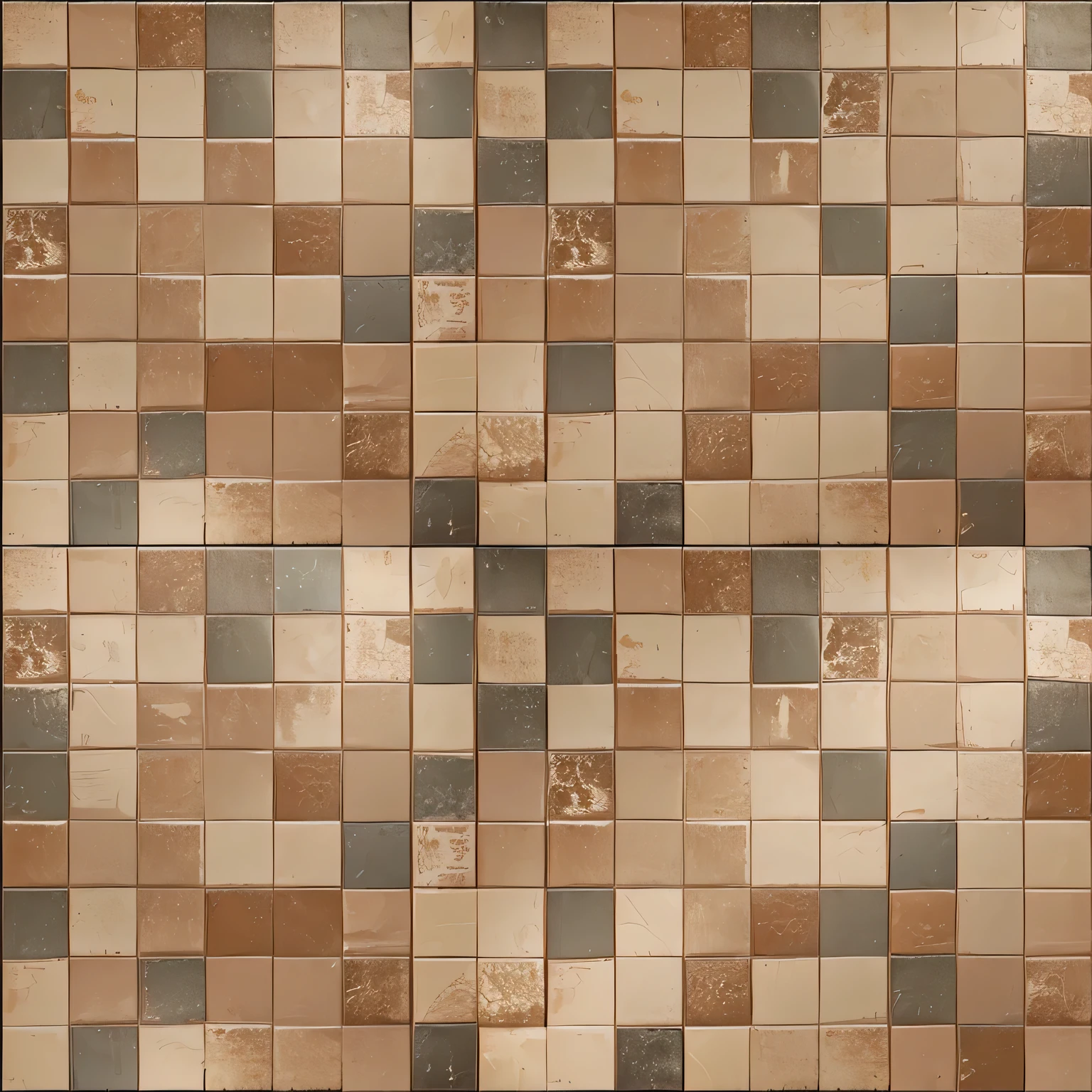 Seamless texture of floor tiles in an old bathtub