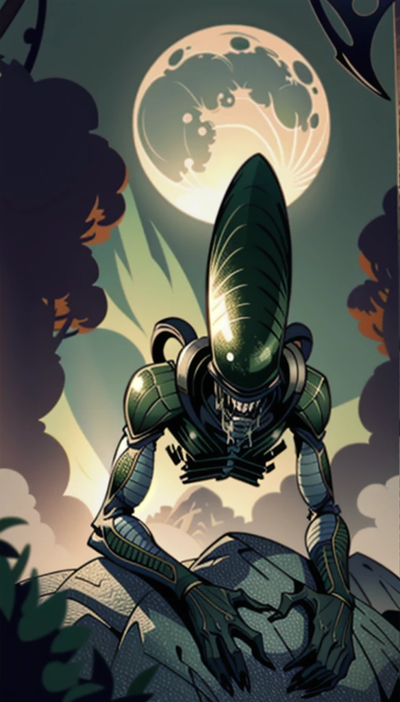 (cowboy shot), sfw, (masterpiece), (best quality:1.0), (ultra highres:1.0), detailed eyes
BREAK
xeno, monster, sharp teeth, science fiction, quadra ped, tail, down on all fours, dog like, symmetrical, sharp teeth, facing viewer, upper body
green blood, acid
BREAK
(forest, moonlight, gorgeous view)