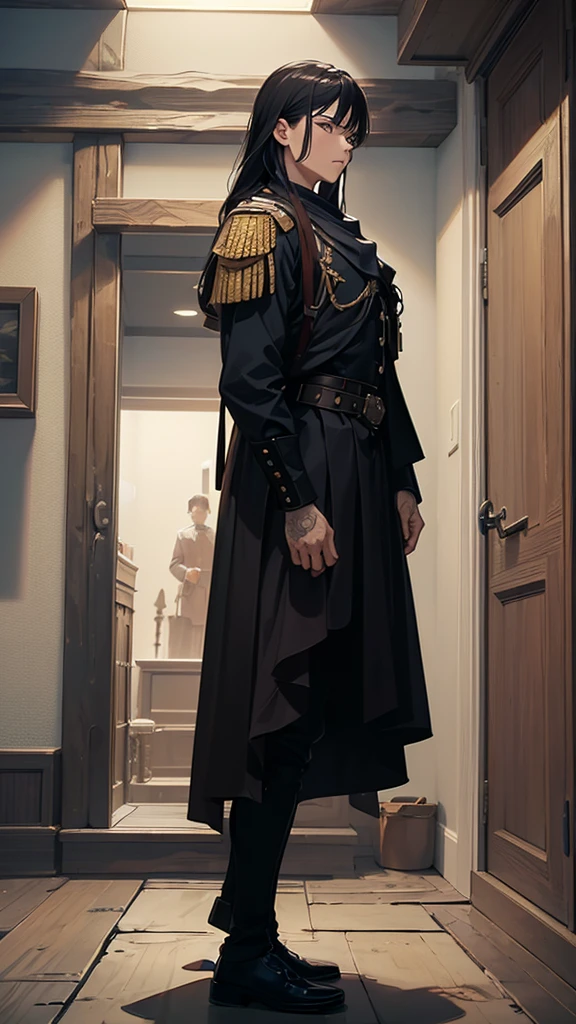 (masterpiece, 4K ,Super detailed:1.2), Western-style soldier, Mob, Full body side view