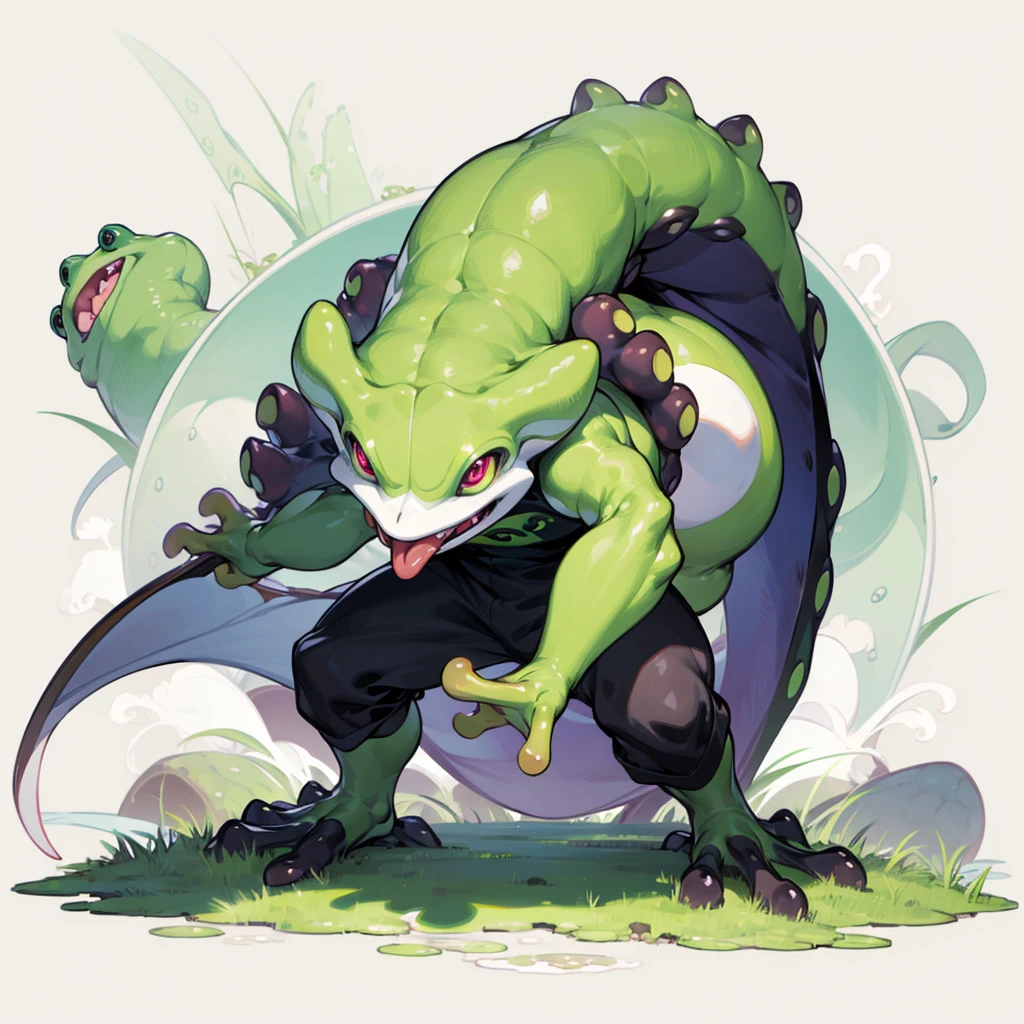 (high quality, highres, masterpiece), solo, male, adult, ((goblin, bald, green skin)), shouting for help, frustrated, anger lines, ((detailed face, detailed eyes, black pupils)), ((white jockstrap)), big round nipples, ((round pectorals, large pecs, soft muscular_chest)), (small_body, short_frame, shortstack), narrow_waist, large feet, attacked by tentacles, restrained by tentacles, bondage, BDSM, tentacles everywhere, pubes, ((struggling, thrashing, motion blur, motion lines)), (thick tentacles, overwhelmed by tentacles, consumed by tentacles) simple lighting, swamp background, full body view, dynamic angle, (by milkytiger1145:0.9, by mentaiko:0.8)