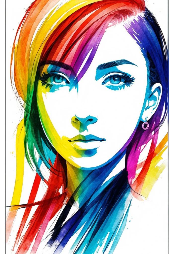 Make a formal work of art. The art should only contain colors, shape, lines and other visual elements, without any recognizable representations of things.