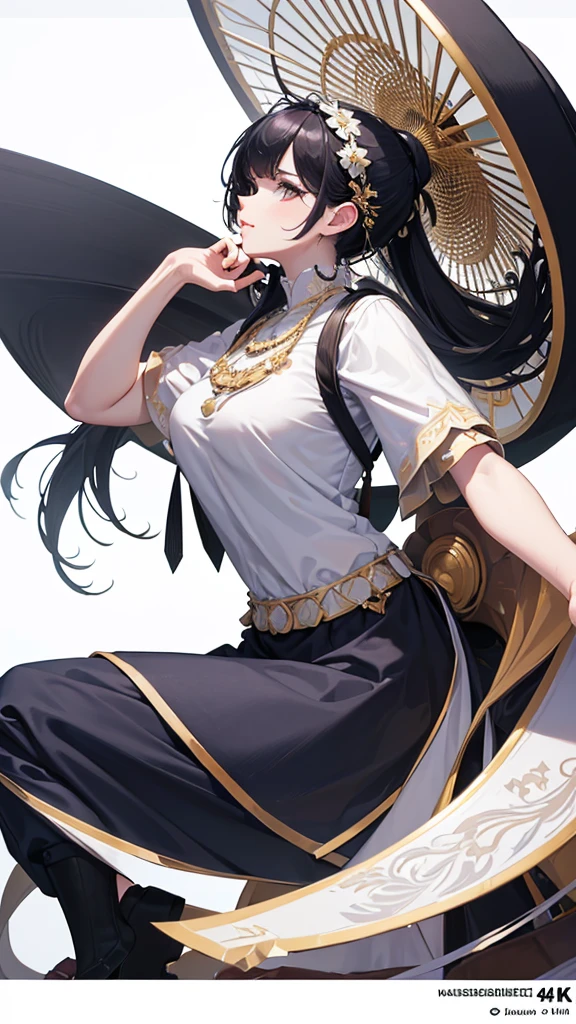 (masterpiece, 4K ,Super detailed:1.2), Full Mail, Dynamic Angle, Dynamic posture, Strong women, Full body side view, View Viewer, Pure white background