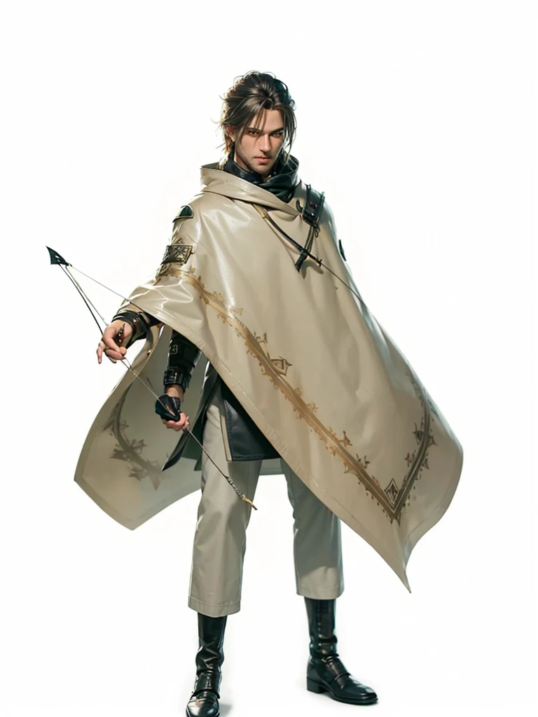 (male character), (extra long, flowing, blond-colored hair), (heterochromia), (left eye: blue), (right eye: brown), (black leather coat), (black shirt), (archery gloves), (black trousers), (black scarf), (illustration), (ultra-detailed), (realistic), (highres), (portrait), (mysterious lighting), (vivid colors) (mage) (fighter) (cold light)
Espadachim, espada