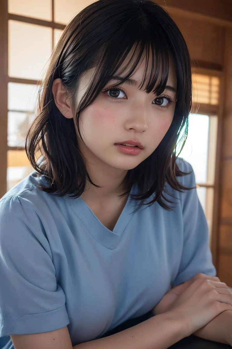 ((Upper Body:1.3)).Blown by the long wind [Blue-black:.3] hair,Looking at the audience, (Tabletop:1.3), (8K, Realistic, RAW Photos, Highest quality: 1.4), Japanese, (1 Girl), Beautiful Face, (Realistic face),{Wavy medium hair|Front hair long bob|short hair with long bangs}{Black hair|Brown hair|Blonde hair}, Beautiful hairstyle, Realistic eyes, Beautiful and beautiful eyes, (Realistic skin), Beautiful Skin, charm, Ultra-high resolution, Surreal, Very detailed, Golden Ratio,Female student peeing in the toilet、shame(Blushing:1.3),Upper Bodyは裸、Nipples sticking out