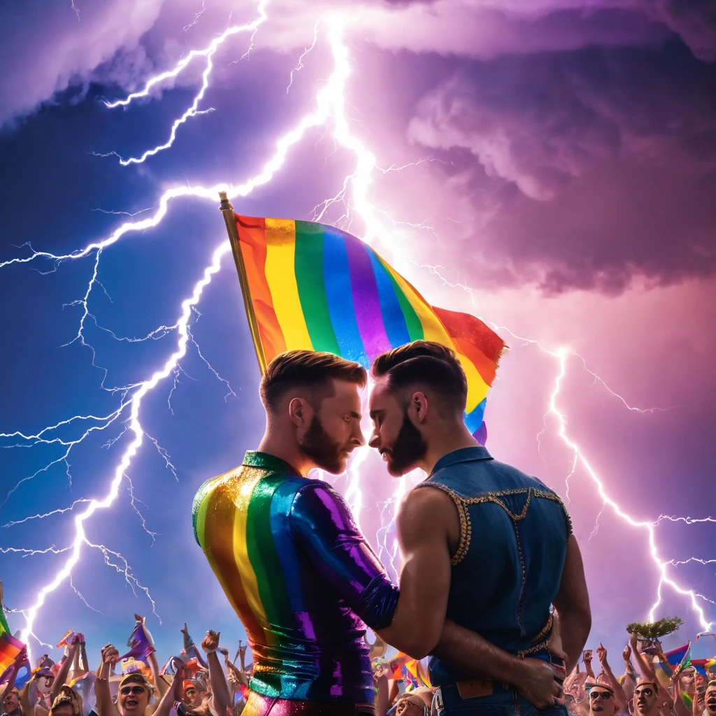 album cover pride gay, cinematic, 8k, masterpiece, dramatic lightning