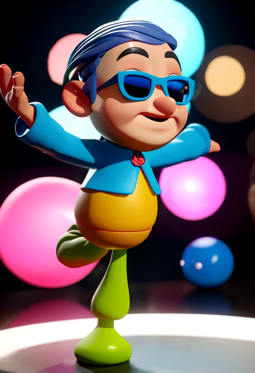 Cartoon character of a man in sunglasses and blue shirt, animation character, stylized character, animation style rendering, 3d stylized, Arnold Maya rendering, Stylized 3D rendering, toon render screenshot, 3d character, 3d character, Stylized 3D rendering, 3D character rendering, cartoon character, Personagem de close up, character posing,  (Pixar-style) (master part:1.2) (bokeh) (best qualityer) (skin detailed) (detailed texture) (8K) (Argilla) (cinematic lighting) (sharp focus
