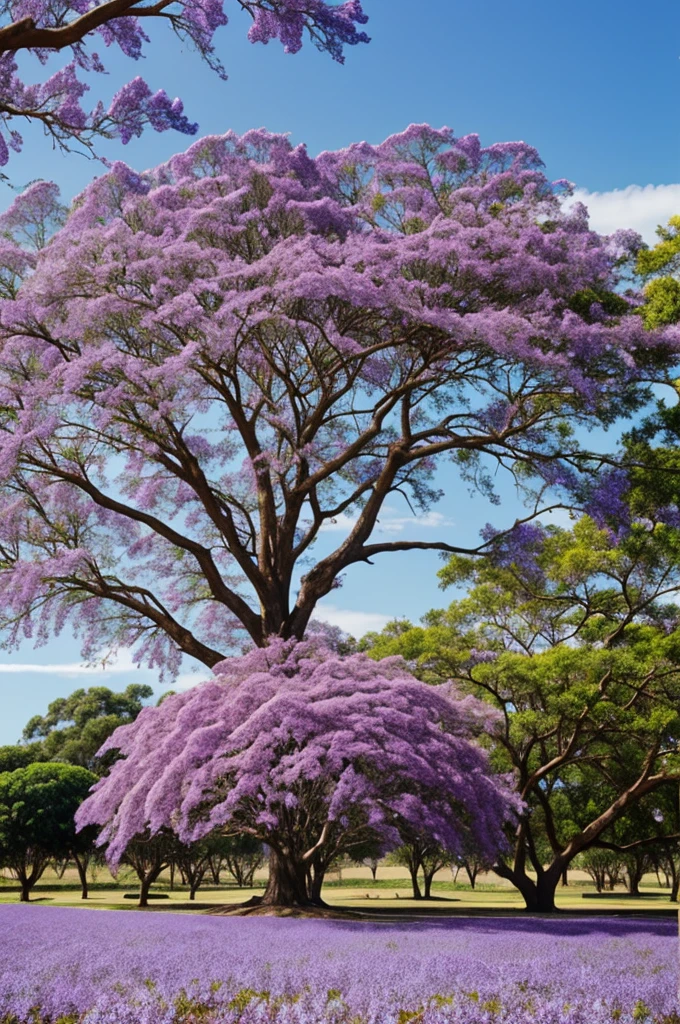 Jacaranda tree in beautiful landscape 
