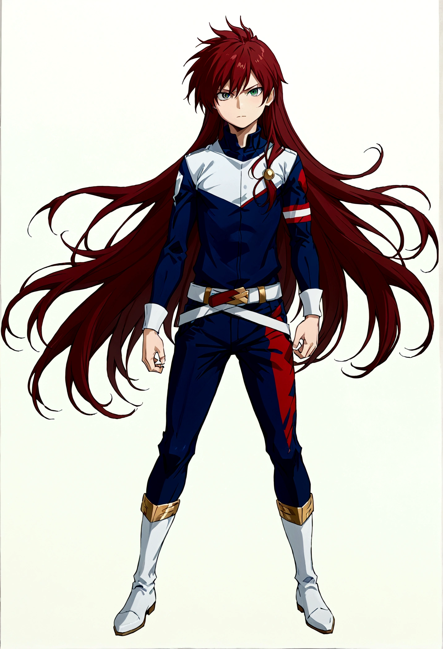 Genderband, todoroki shoto, my hero academia, long hair, beautiful eyes, full body