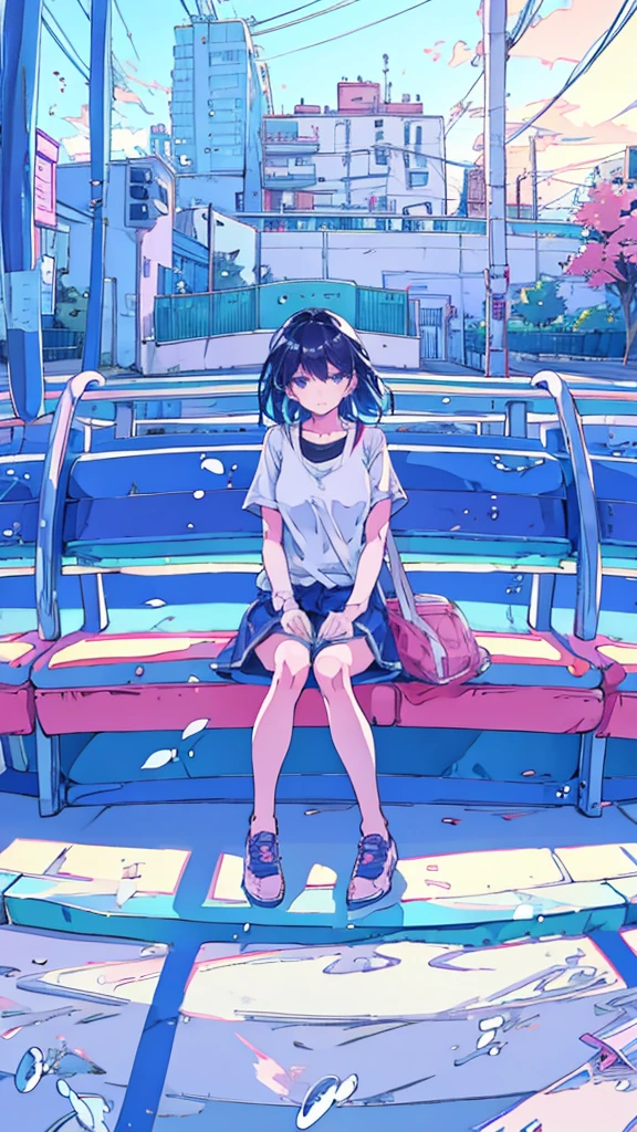 best qualtiy， tmasterpiece， 超高分辨率， realisticlying， 1 girl， Gorgeous Hair in Long Purple，Purple eye，Full-figured， JK school uniform，Long white socks，Short cream white skirt，M-legs，gentleness