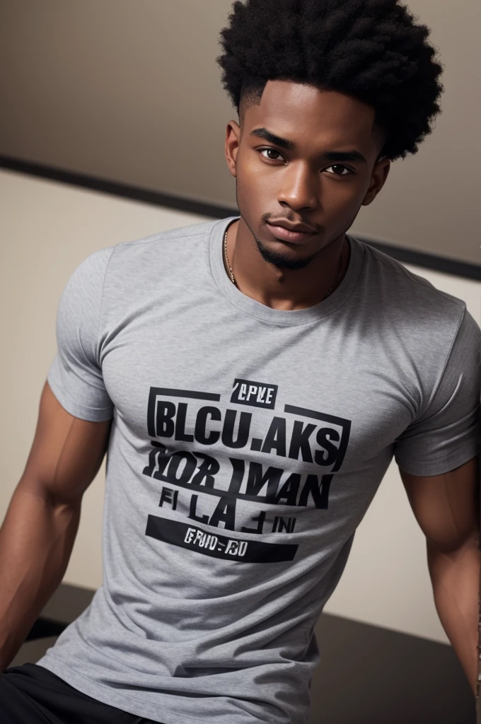 Black man with shirt 23 years old