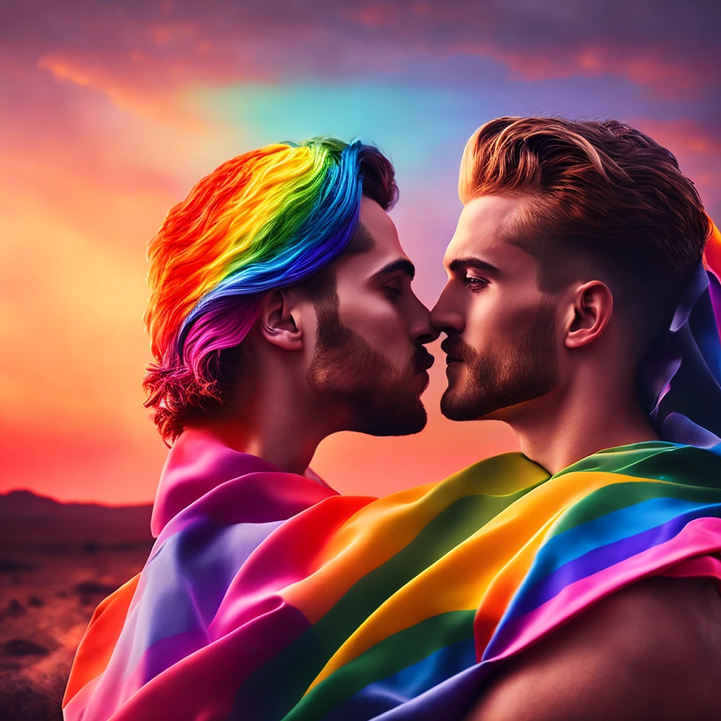 album cover pride gay, 8k, masterpiece, sunrise, dramatic lightning