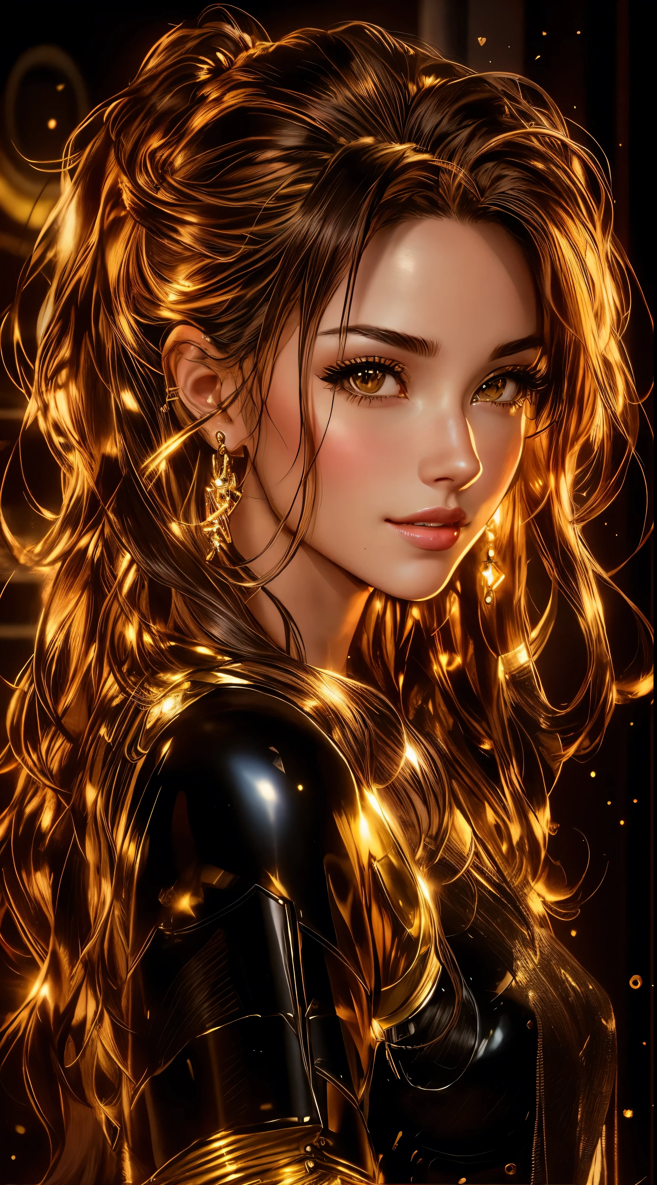 arafed image of a sexy couple posing together in a window, seductive tifa lockhart portrait, tifa, tifa lockhart, tifa lockheart, tifa lockhart portrait, glamorous tifa lockheart, portrait of tifa lockhart, tifa lockhart with Black and gold hair, range murata and artgerm, 8k high quality detailed art