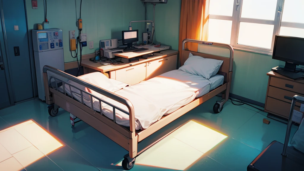 hospital bed side view
