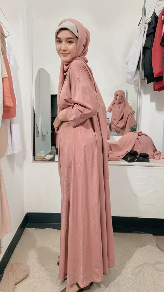 1girl hijab naked , bend over , big ass ,