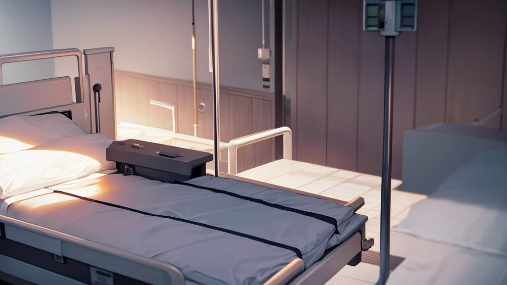 hospital bed side view