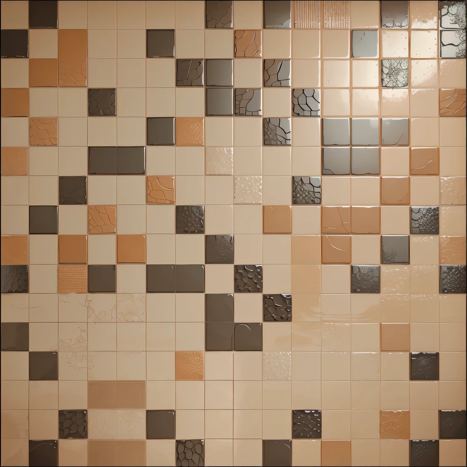 Seamless texture of floor tiles in an old bathtub