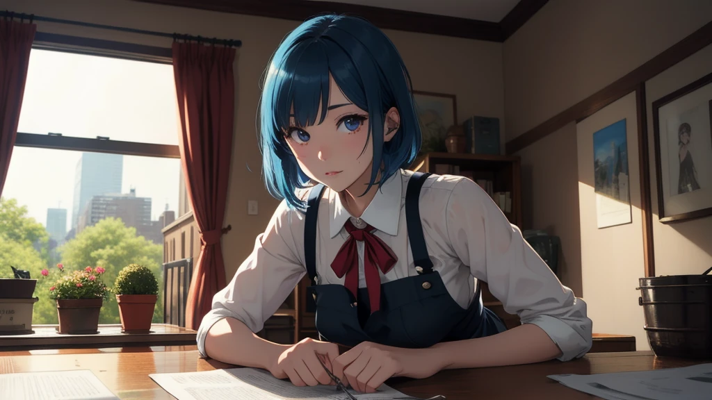 rezeroREM sleep, REM sleep, Blue eyes, blue hair, hair ornament, hair over one eye, hair tape, short hair, x hair ornament, BREAK apron, black tape, black skirt, black sleeves, separate collar, cut off sleeves, flower, frilled apron, frilled skirt, frill, Wreath on the head, long sleeves, maid, miniskirt, neck tape, purple tape, tape, tape trim, tape-trimmed sleeves, roswaal mansion maid uniform, short hair, skirt, thigh high, waist apron, white apron, white thigh high, BREAK outdoors, city, BREAK looking at viewer, BREAK (masterpiece:1.2), Best quality, A high resolution, unity 8k wallpaper(masterpiece, Best quality:1.2), complex parts, Ari&#39;s coven, 1 girl, dress, cut off sleeves, split, multicolored hair, blonde hair, black hair, animal ears, Tights, mustache markings, several tails, Energy Ball, upper body, nsfw, hot, nipels