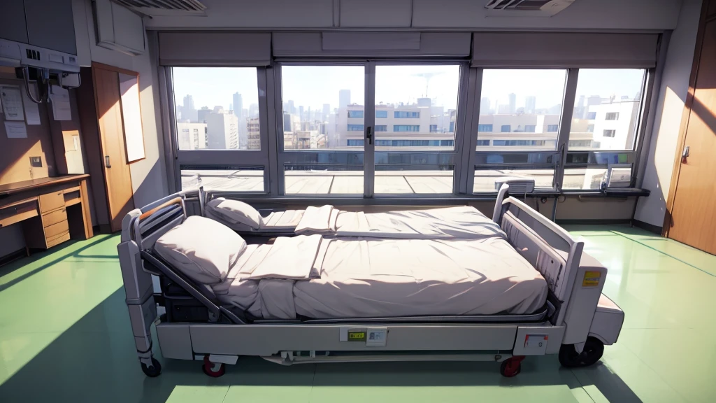 hospital bed side view