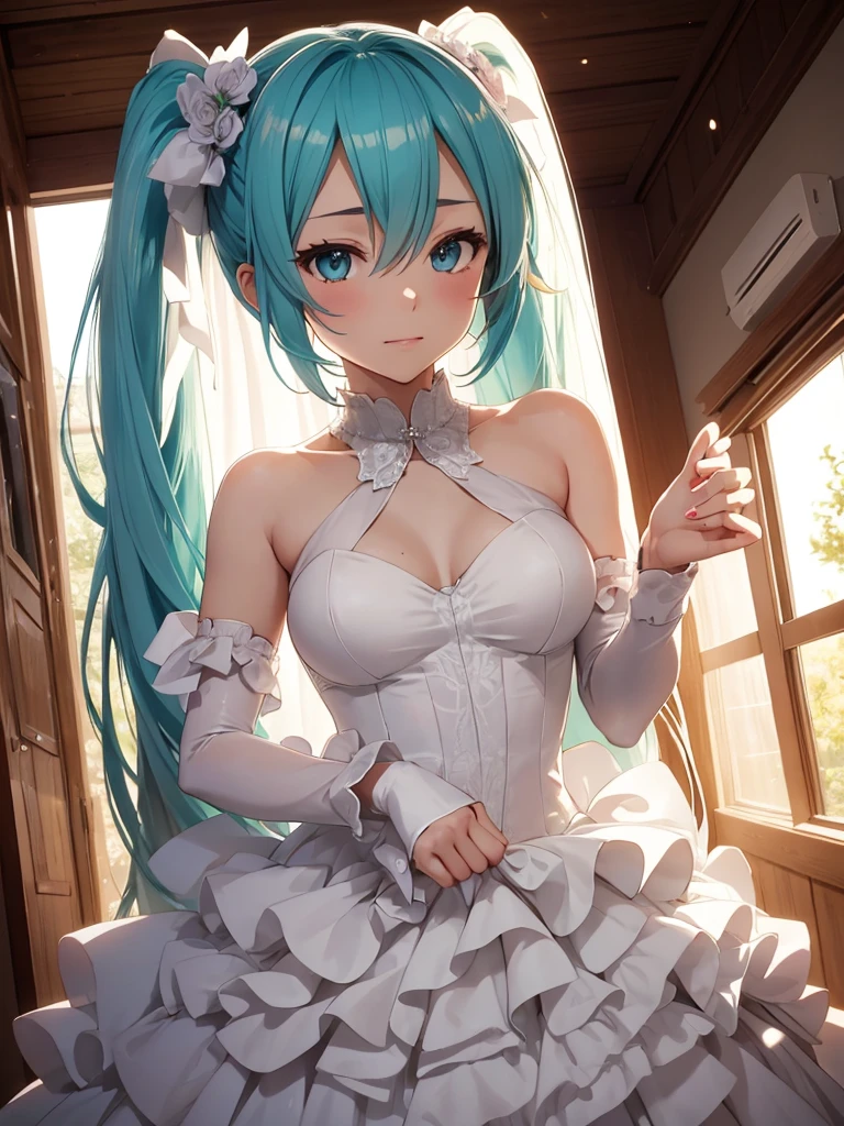 Hot hatsune miku, wedding dress, itch