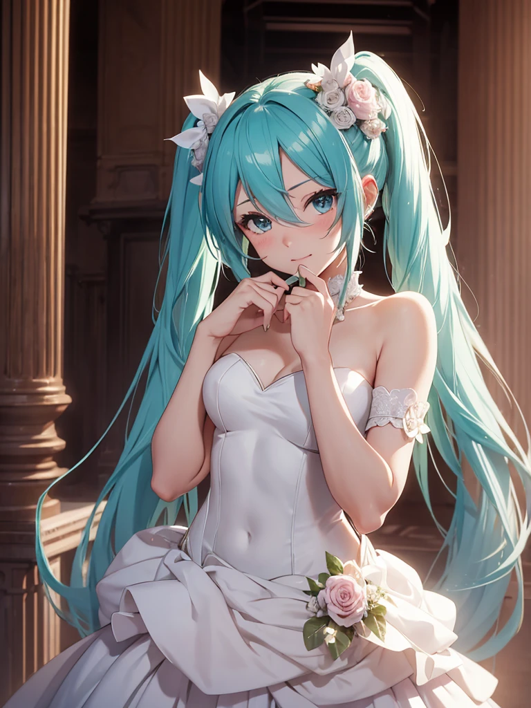 Hot hatsune miku, wedding dress, itch
