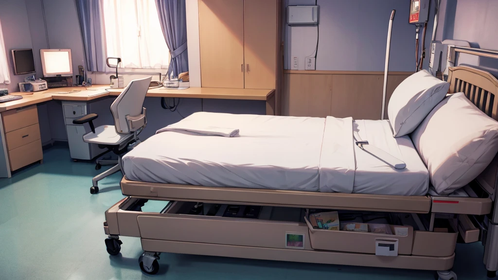 hospital bed side view