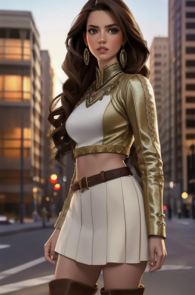 ((Masterpiece, best quality,photography, detailed skin, realistic, photo-realistic, 8k, highly detailed, full length frame, High detail RAW color art, diffused soft lighting, shallow depth of field, sharp focus, hyperrealism, cinematic lighting,close up)),
beautiful dark haired edgEgyptian_woman,perfect edgEgyptian_face, perfect edgEgyptian_body, edgSDress, 1girl, solo, long hair, looking at viewer, skirt, brown hair, rown eyes, jewelry, earrings, boots, miniskirt, crop top, lips, knee boots, realistic , wearing edgSDress, sunglasses, city background
