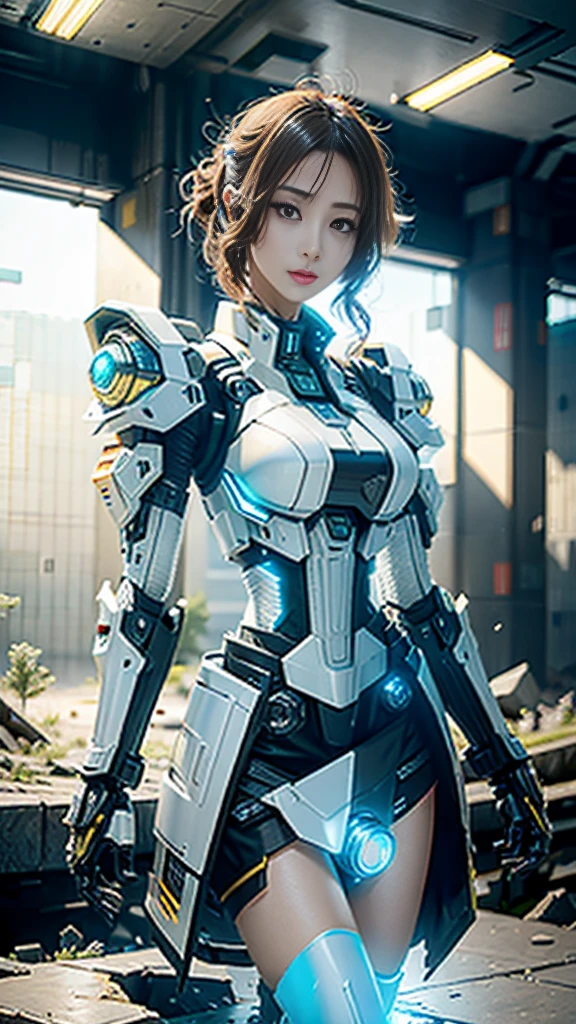 ((Best quality)), ((masterpiece)), (highly detailed:1.3), 3D,Shitu-mecha, beautiful cyberpunk women with her mecha in the ruins of city from a forgoten war, ancient technology,HDR (High Dynamic Range),Ray Tracing,NVIDIA RTX,Super-Resolution,Unreal 5,Subsurface scattering,PBR Texturing,Post-processing,Anisotropic Filtering,Depth-of-field,Maximum clarity and sharpness,Multi-layered textures,Albedo and Specular maps,Surface shading,Accurate simulation of light-material interaction,Perfect proportions,Octane Render,Two-tone lighting,Low ISO,White balance,Rule of thirds,Wide aperature,8K RAW,Efficient Sub-Pixel,sub-pixel convolution,luminescent particles,light scattering,Tyndall effect