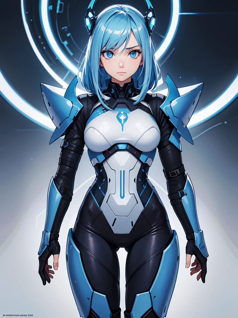 (full body photo),((Luana/Woman with black shoes, with large breasts, black with white parts/kamen Rider/Ultraman/futuristic/transparent cemi costume, with luminous blue jewelry on the breastplate of the suit, extremely tight on the body)). In a futuristic city with heavy rain charged clouds in the night sky. Luana has ((short green hair with clips, blue eyes)), her hair and her clothes are extremely soaked, she is staring at the viewer, smiling. red cheek, front, anime, anime style, mortal kombat, 16k, UHD, best quality, high quality, award winning, anatomically correct, masterpiece