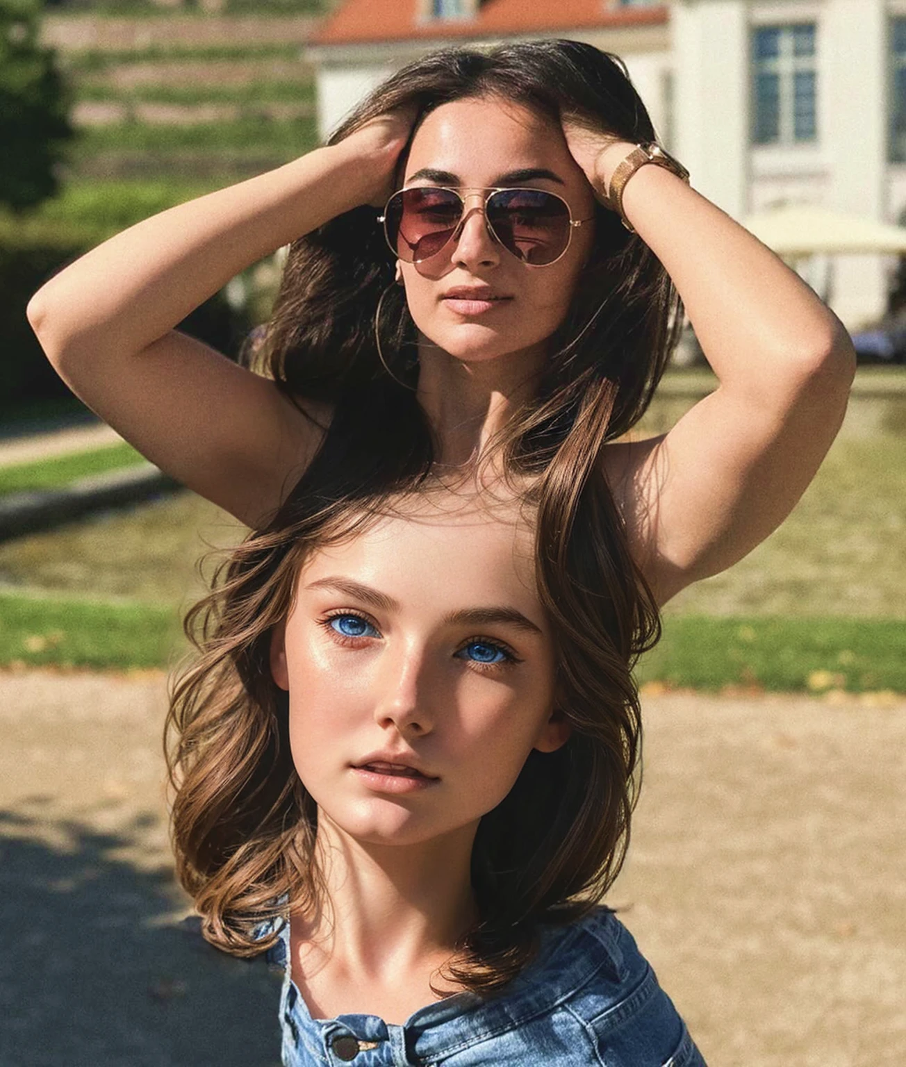 a pretty young girl, beautiful detailed eyes, beautiful detailed lips, extremely detailed eyes and face, long eyelashes, delicate facial features, porcelain skin, slender figure, nude, sitting in a field of wildflowers, soft natural lighting, photorealistic, 8k, ultra-detailed, masterpiece, realistic, photo-realistic. pure white skin, perfect details