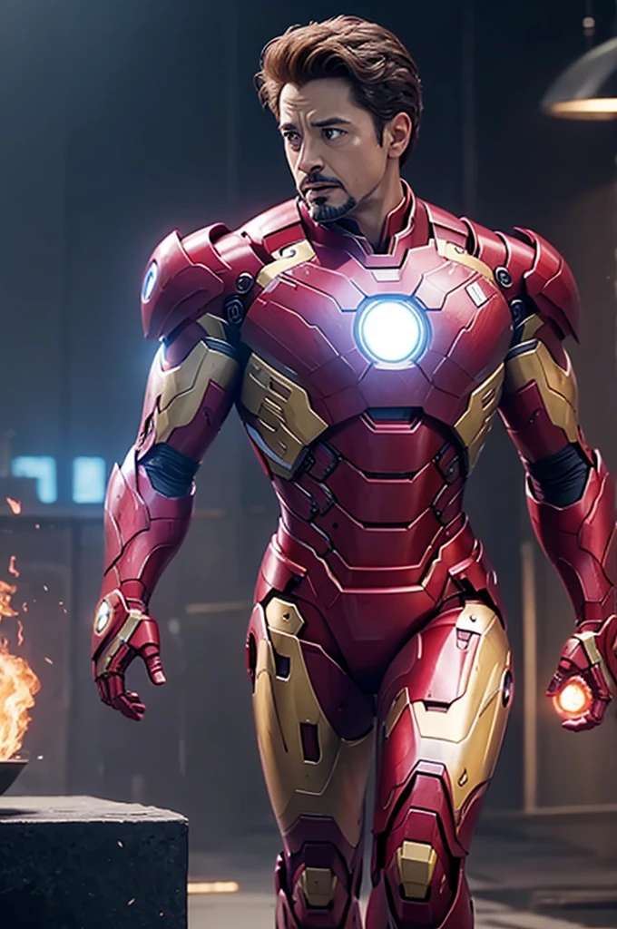 I created Iron Man walking with Thanos