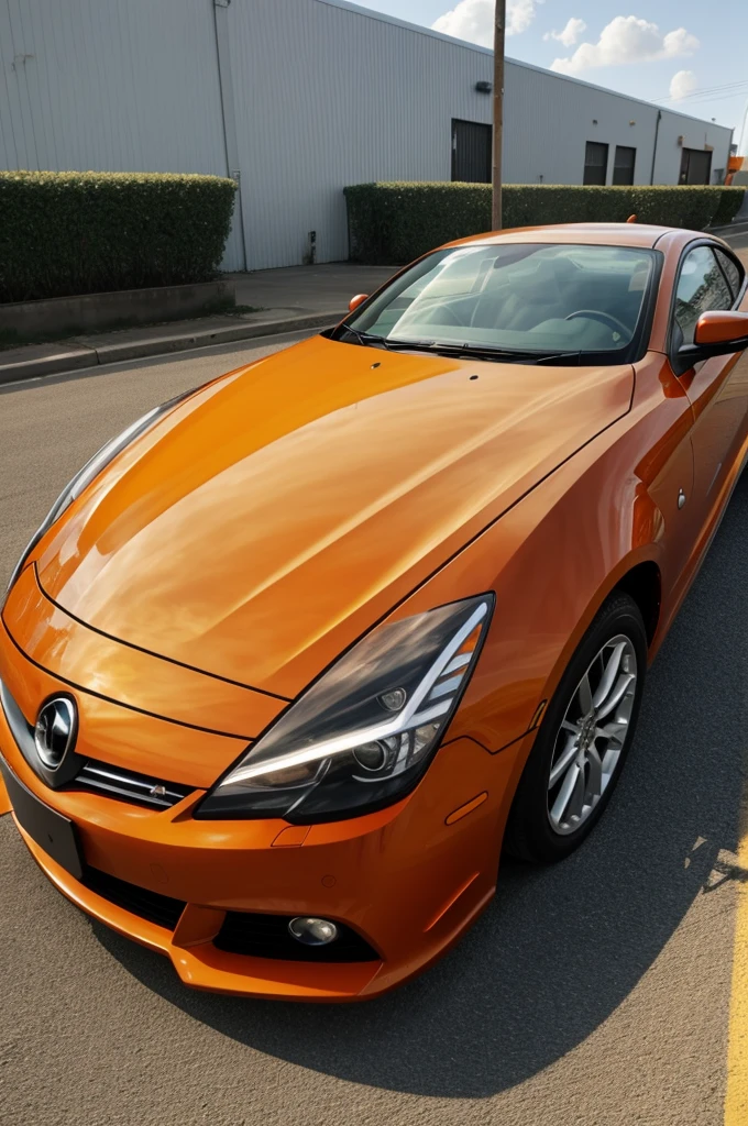 An orange car in a person&#39;s hand