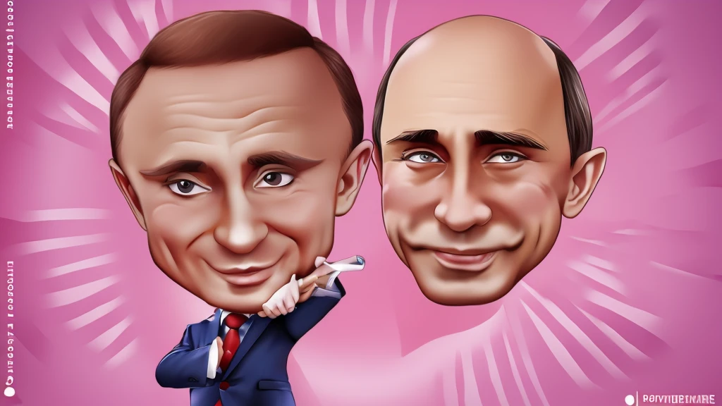 Chibi extreme caricature of vladimir putin